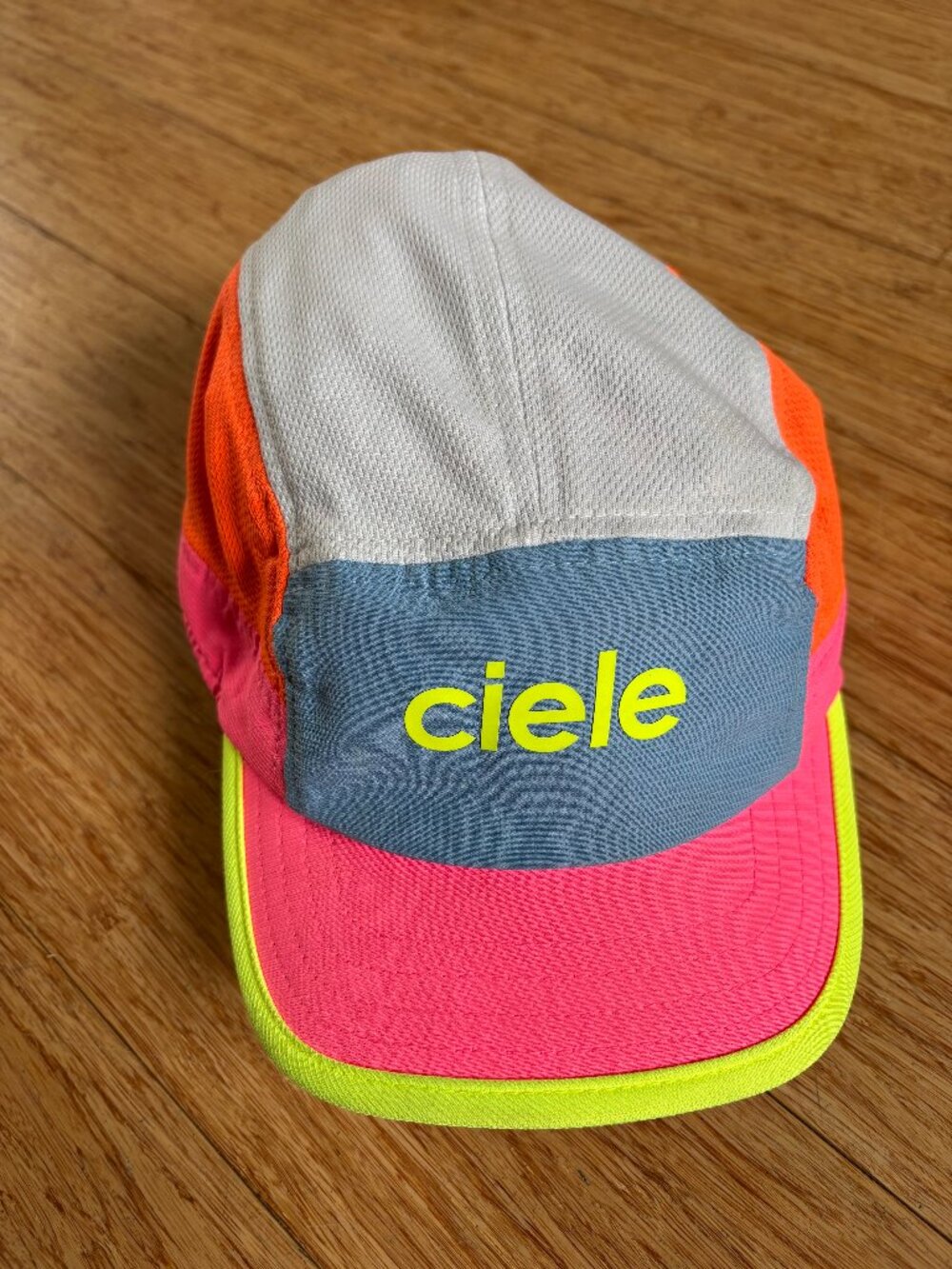 Ciele Athletics Hat Cap Strap Pink Orange Yellow Running 5 Panel Coolwick